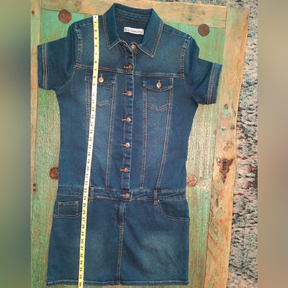 Denim, metal button-down dress size medium, stretchy, excellent used condition - Picture 8 of 8